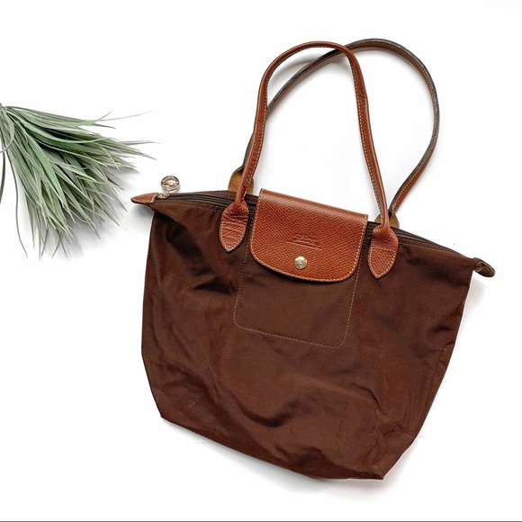 Longchamp Handbags - Longchamp Small Le Pliage Tote Nylon Brown Bag